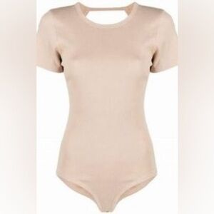 ba&sh Cream Short Sleeve Bodysuit